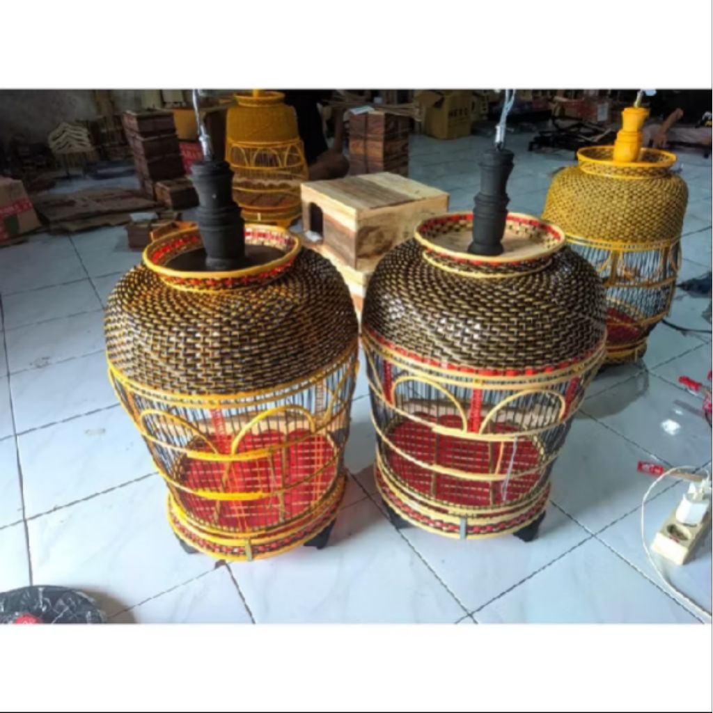 sangkar perkutut full rotan asli model 2 ring suroboyo