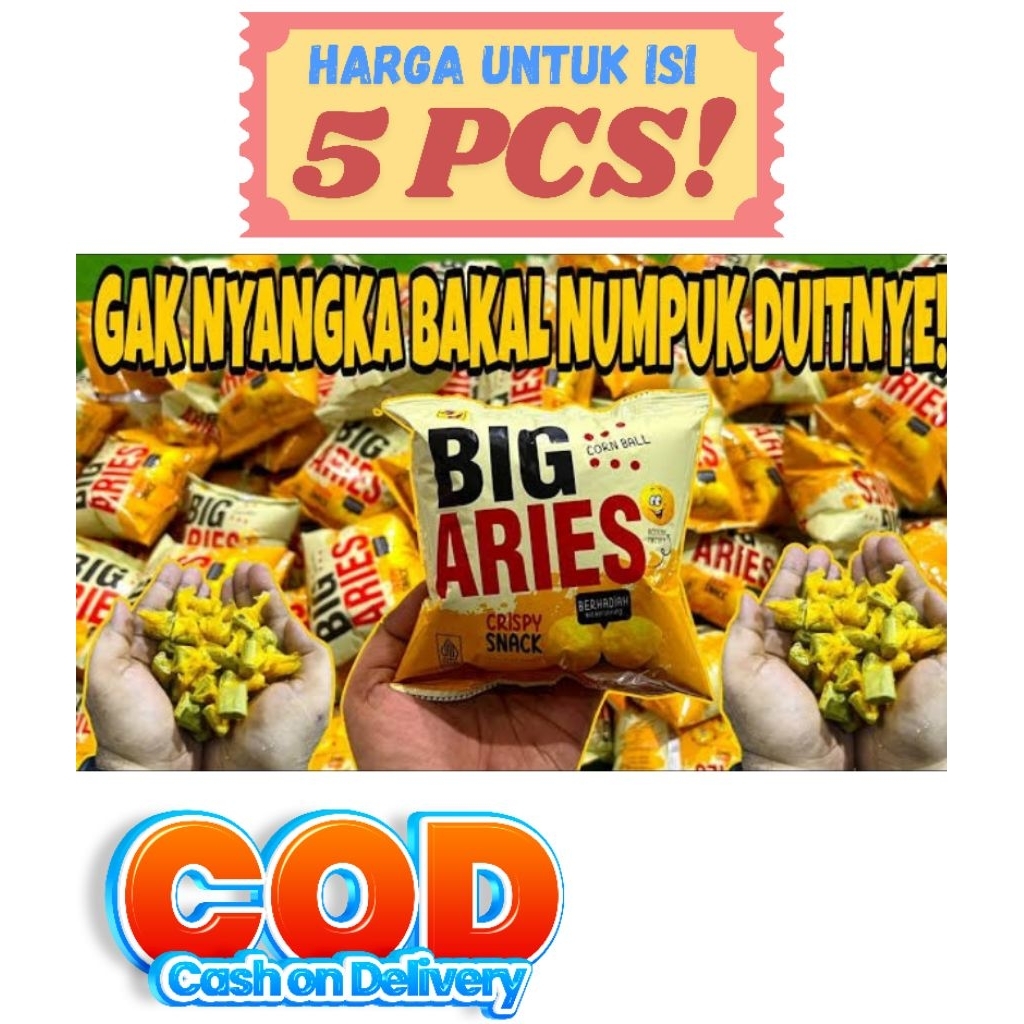 

Ciki big aries berhadiah uang tunai - Ciki berhadiah uang ( ISI 5 PCS)