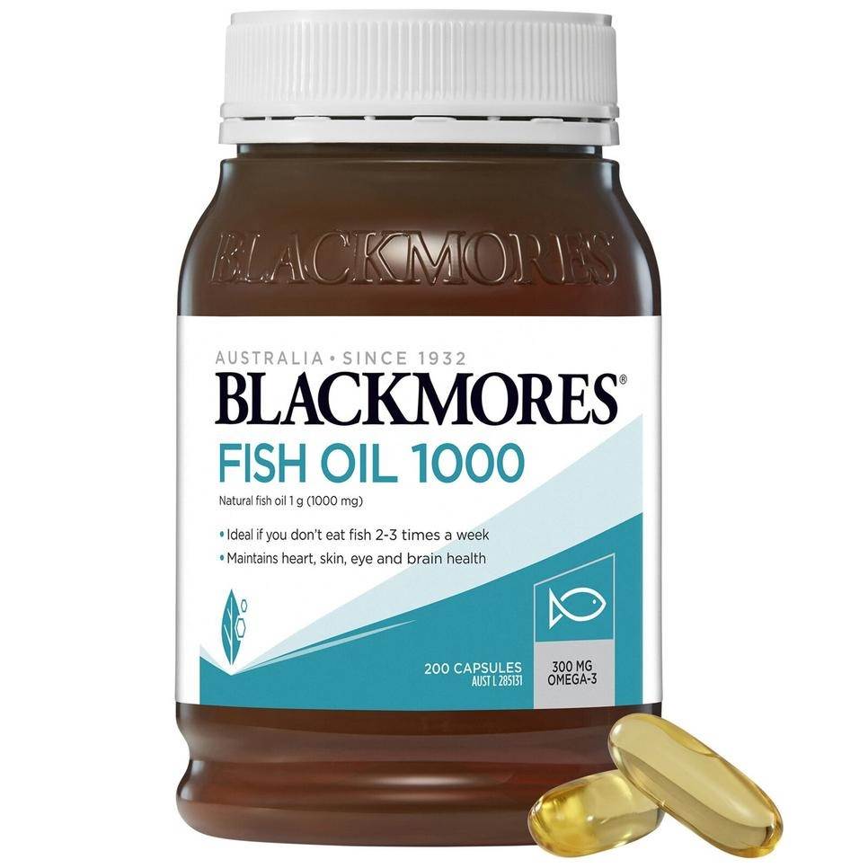 Blackmores Black Mores Fish Oil 1000 mg 1000mg Omega 3 Omega3 200 caps