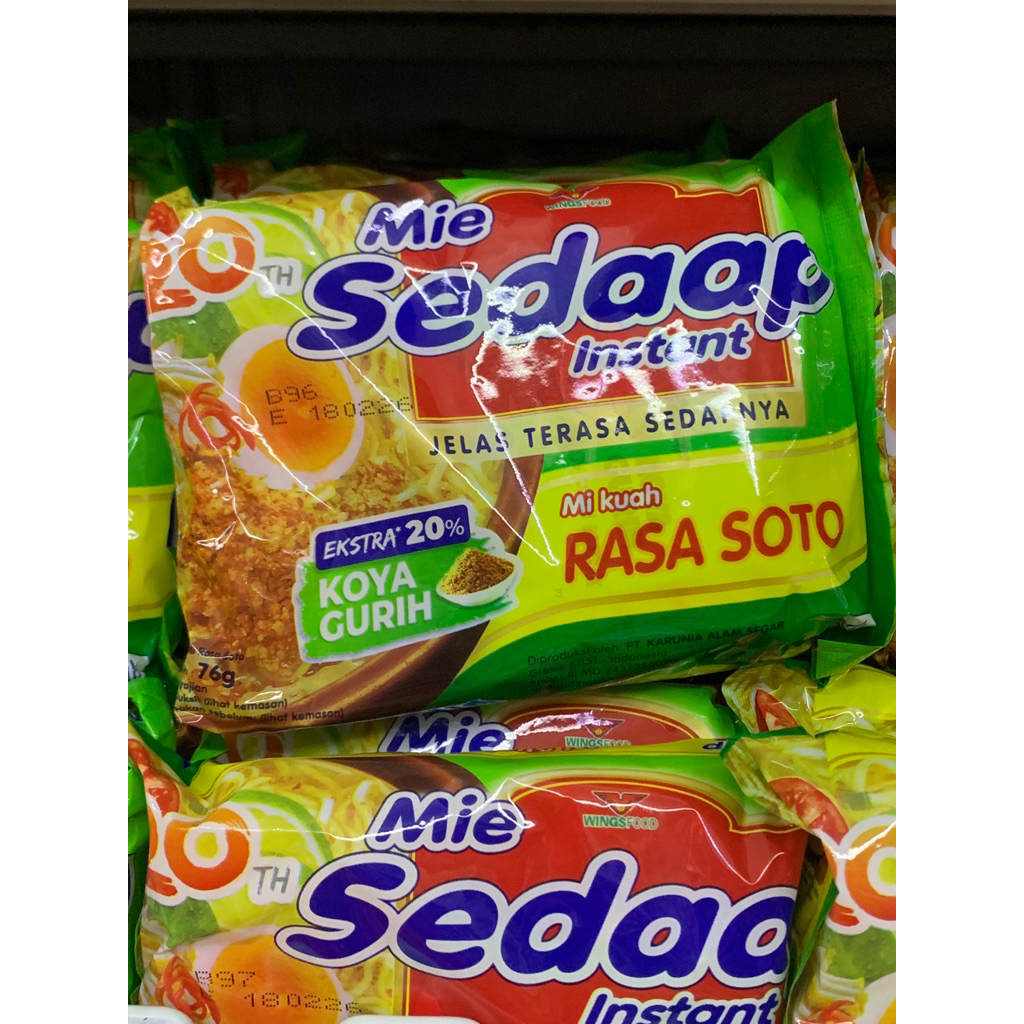 

SETENGAH KARTON (20PCS) SEDAP MIE SOTO