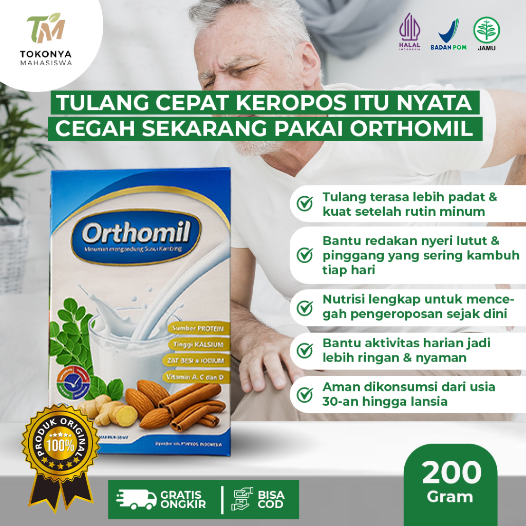 

ORTHOMIL SUSU KAMBING HERBAL TULANG & SENDI 200G – BANTU ATASI NYERI SENDI, REMATIK, OSTEOPOROSIS