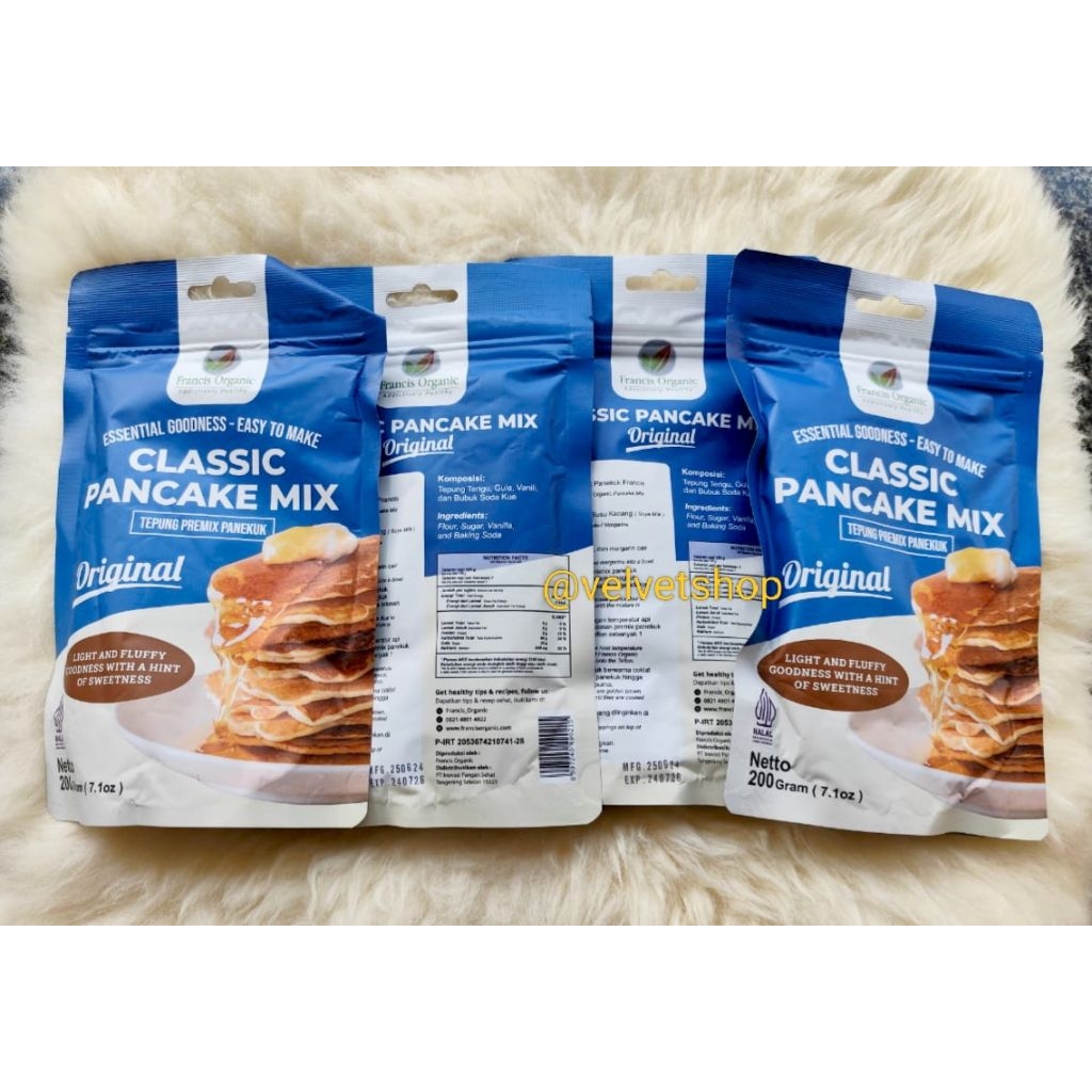 

Francis Classic Organic Original Pancake Mix Tepung Premix 200 Gr