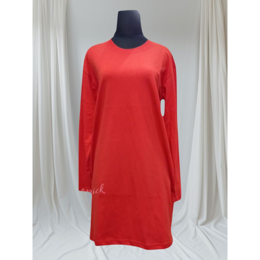 Original Merk Mf Atasan Tunik Baju Kaos Wanita Muslim Tunik Combed 24s Merah Bata
