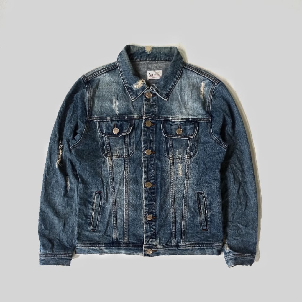 W&P HOUSE TRUCKER JEANS JACKET RIPPED