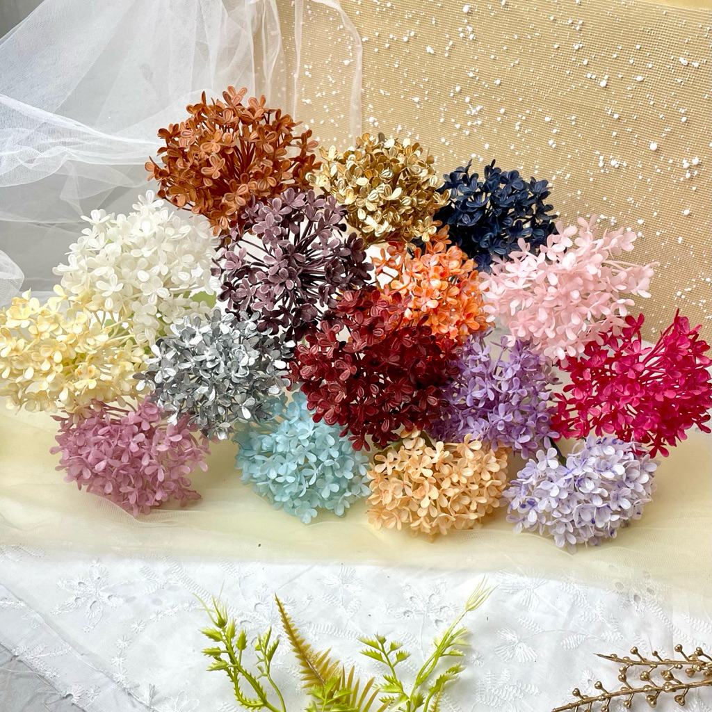 CIGALLERY Bunga Asoka Artificial Flower Snowball Hydrangea