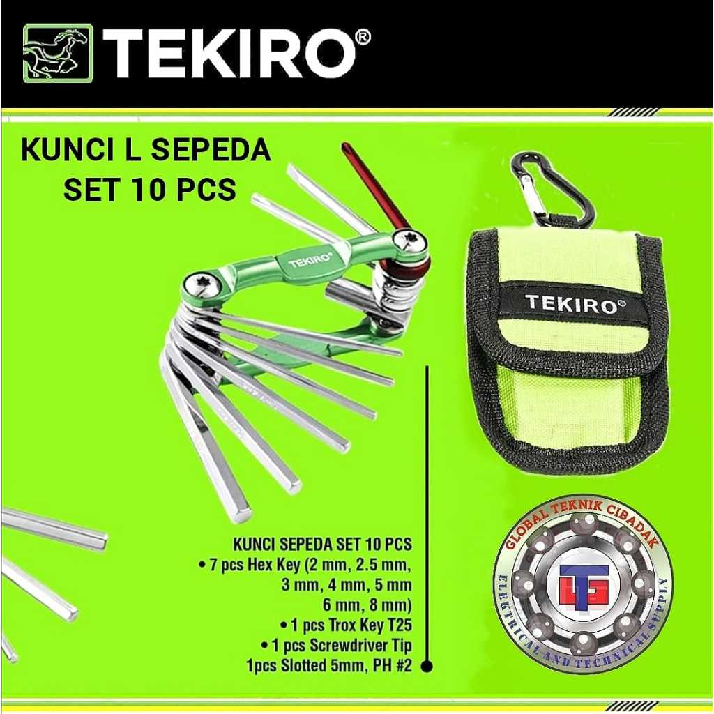 Kunci L Sepeda Set Merk Tekiro 10 Pcs - 1 Set Kunci L Lipat Tekiro 10 Pcs