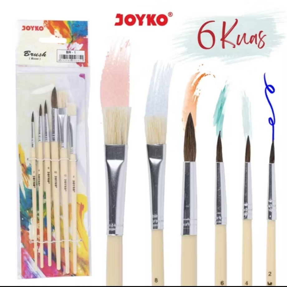 

Joyko Brush Kuas Cat Air Lukis Acrylic BR-1 Set 6 Pcs