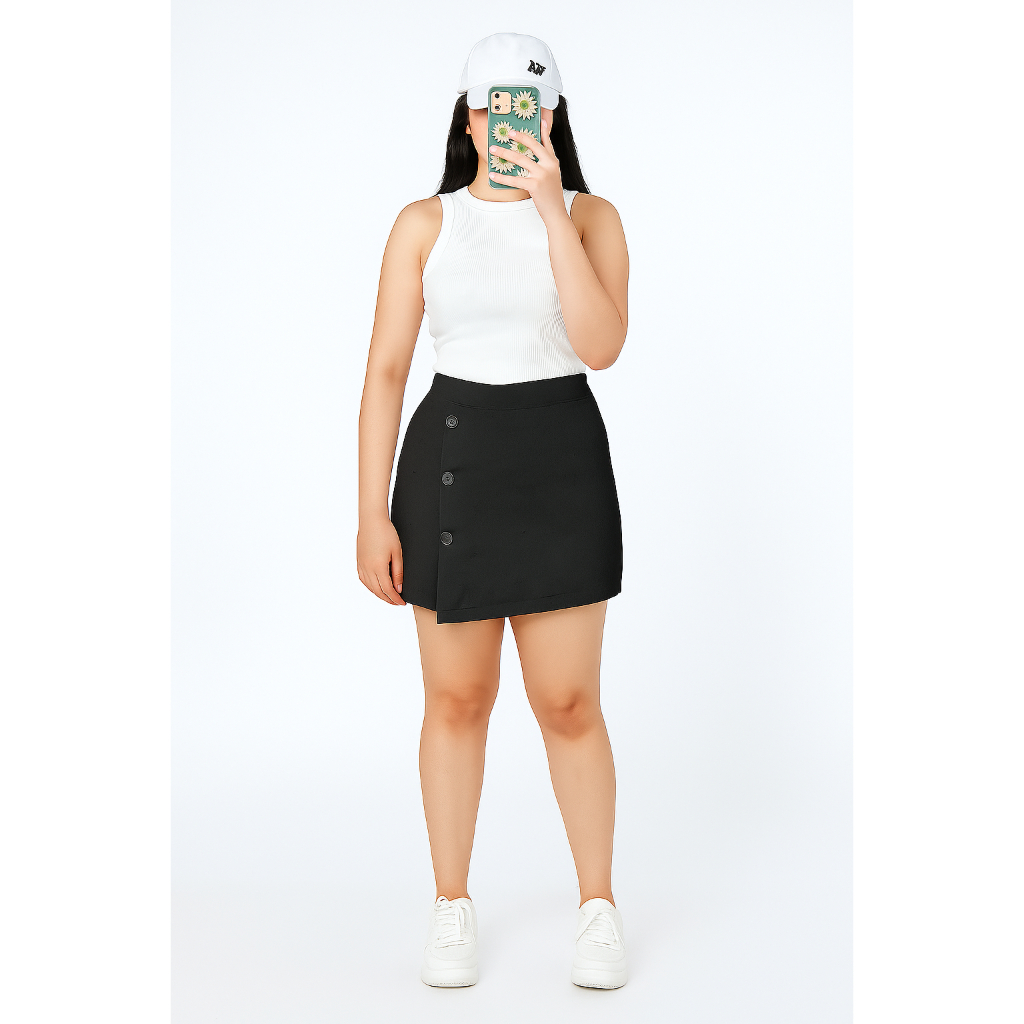 New Skort Wanita Jumbo Xxl Xxxl - Celana Rok Korea Highwaist Tebal Adem Daily & Kantoran