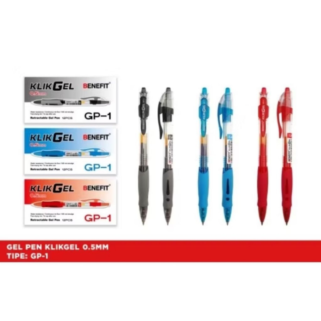 

Pulpen Gel Benefit Gp-1 KlikGel 0.5mm ( 1pak/12pcs )
