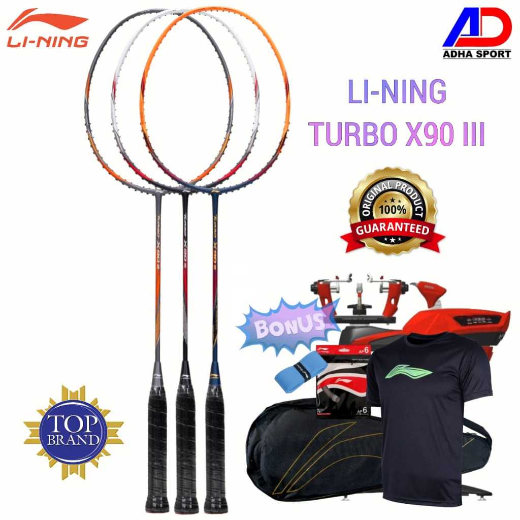 Raket Badminton Lining Turbo X90 III Original Raket Bulutangkis Murah