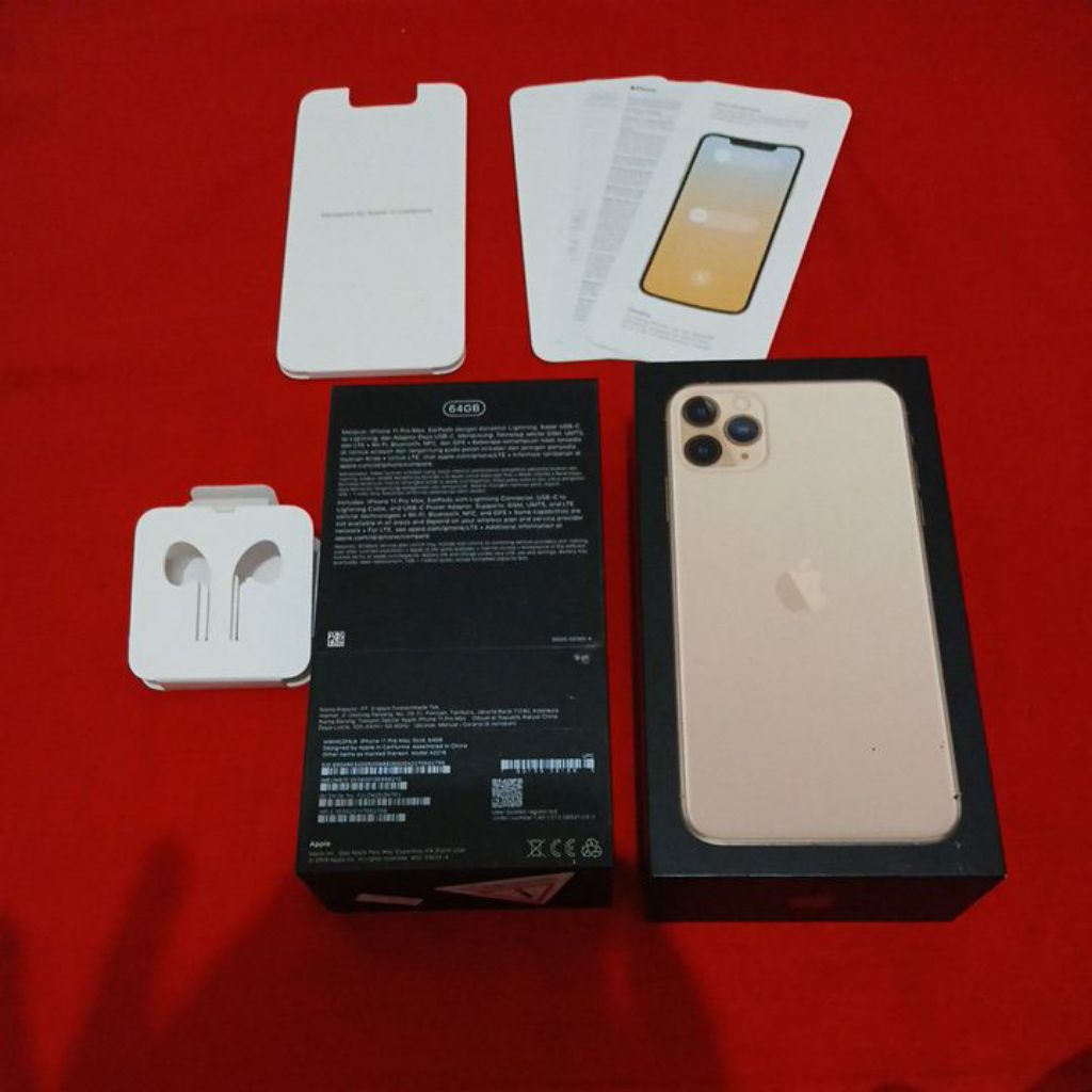 dus box IPhone 11pro max gold original copotan ibox lengkap manual book