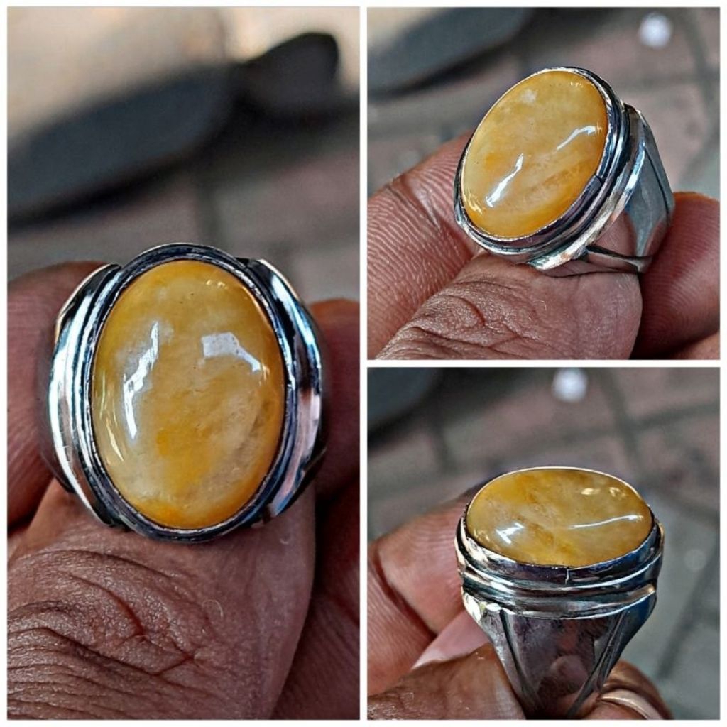 cincin batu akik natural MG (manigajah) mban monel tanam