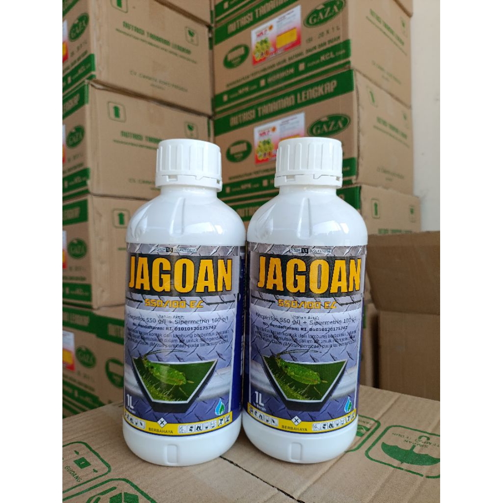 Murah 1 Liter JAGOAN 550 EC Klorpirifos Sipermetrin Pembasmi Kutu di Cabe Kaper Ulat Sundep Wereng p