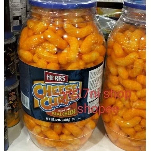 

Herrs Cheese Curls Real Cheese cemilan 340gr