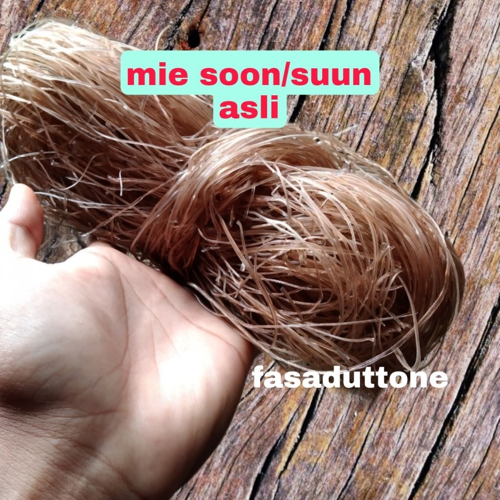 

mie soun asli tepung pohon aren,kualitas top,pembuatan tradisional,cita rasa sangat enak,alami, dan sehat,halal