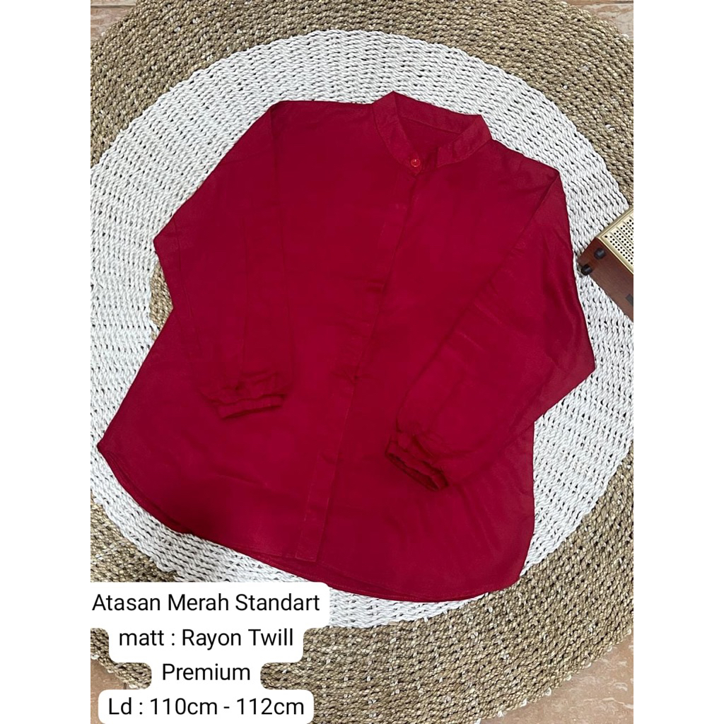 atasan merah rayon/atasan merah standart/blouse merah/kemeja merah