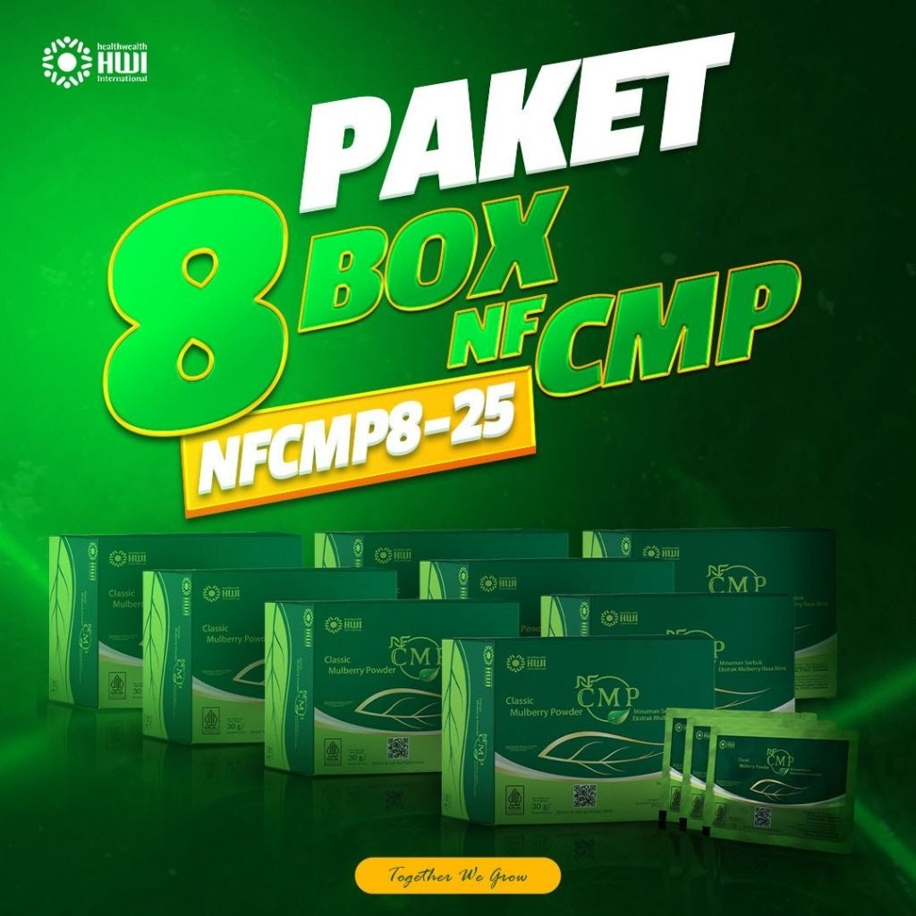 (PAKET NF_CMP 8 BOX) ORIGINAL HWI ORDER NF_CMP 8 BOX FREE 1 BOTOL VITAMIN RAMBUT#KLOROFIL ZAT HIJAU 