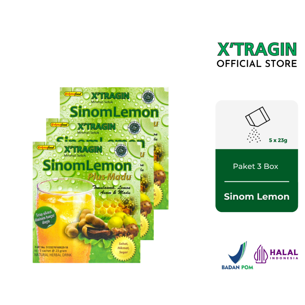 

X'TRAGIN Sinom Lemon Temulawak Paket 3 Box Minuman Bubuk