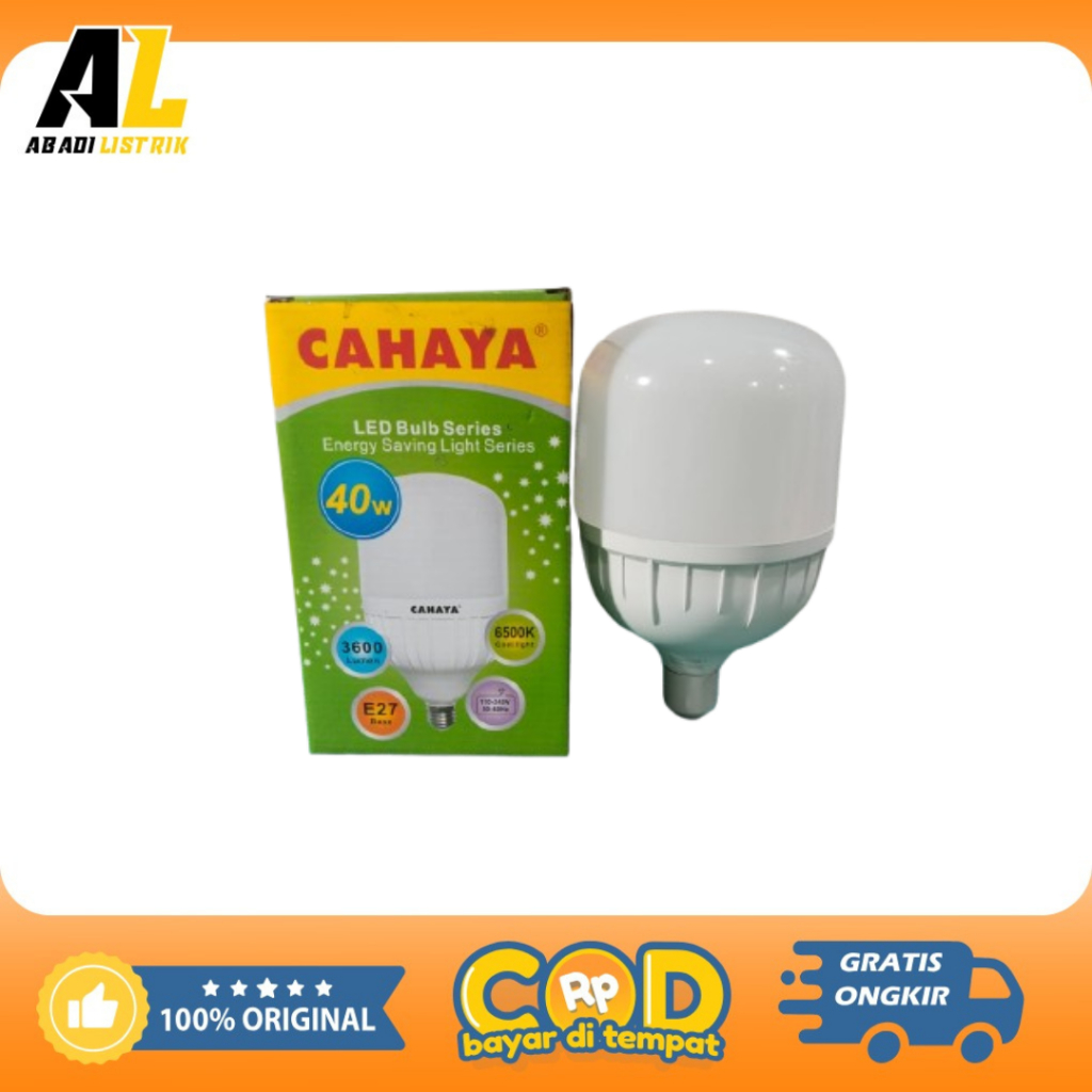 CAHAYA Lampu LED 40 Watt/Lampu LED Cahaya 40 Watt/Bohlam LED Cahaya 40 Watt Warna Putih bulat SNI