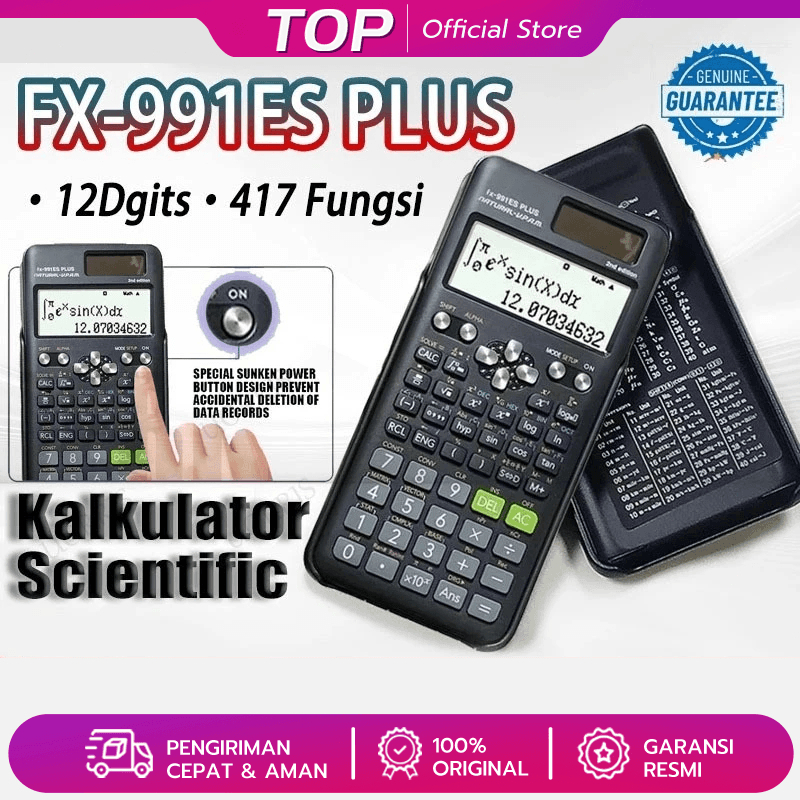 

Kalkulator Scientific ilmiah FX-991EX/991ES-Plus Calculator Scientific Kalkulator Casio Scientific 417 Fungsi/Dua Sumber Tenaga Baterai Dan Tenaga Matahari/40 Konstanta Rumus
