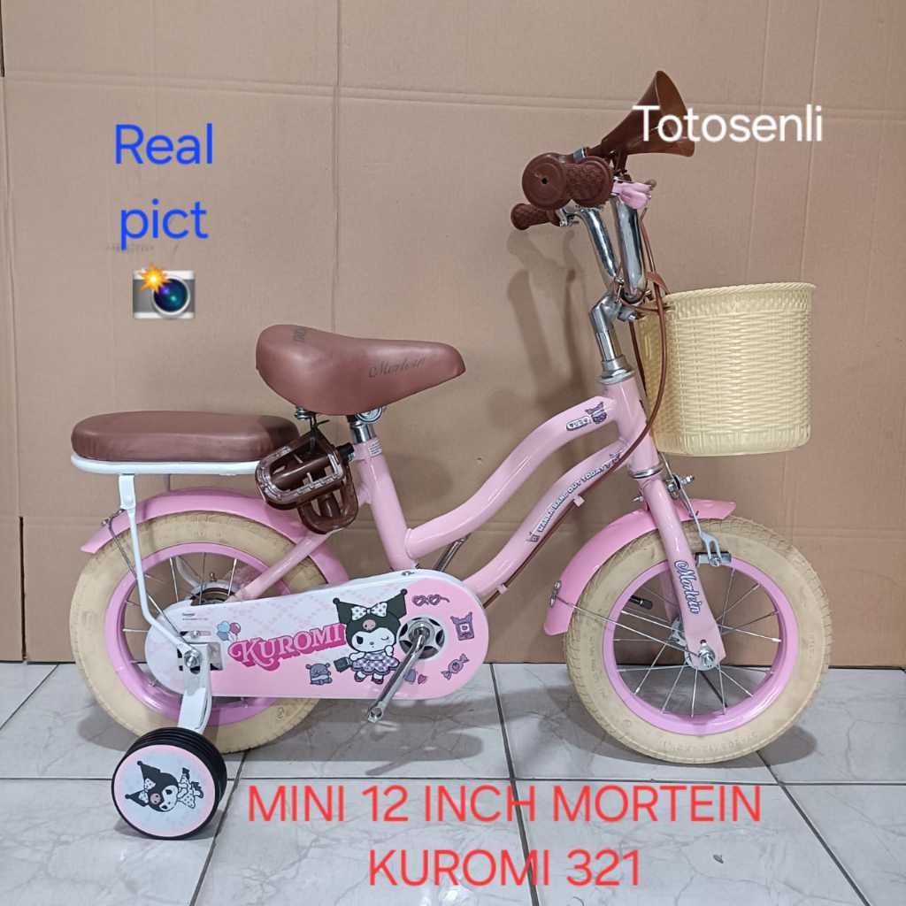 MINI 12 INCH MORTEIN 321 SEPEDA ANAK PEREMPUAN KUROMI SEPEDA ANAK12 INCH