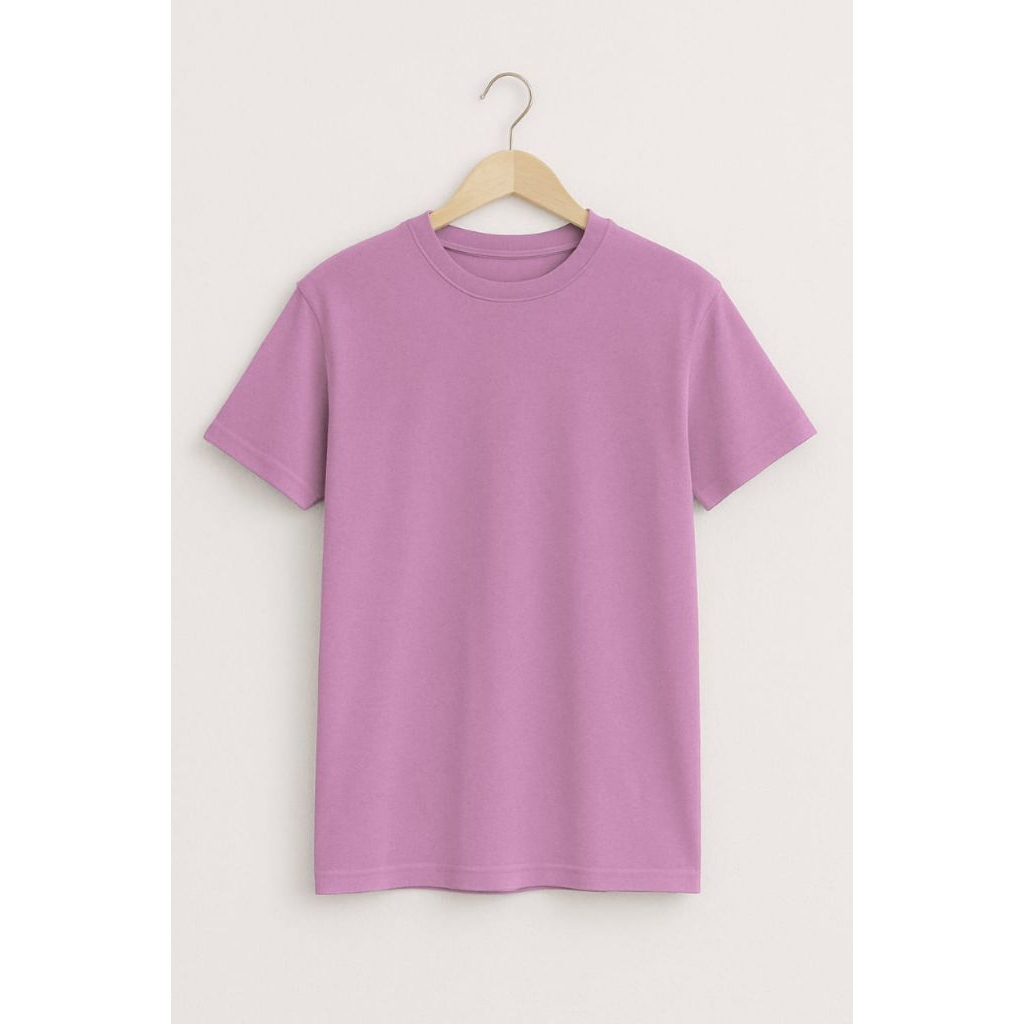 kaos polos unisex pria dan wanita warna pink purple