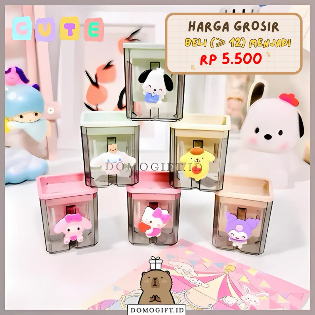 

Rautan Serutan Pensil Putar Sharpener 2 Lubang Alat Tulis Murah Free Stiker 3D AT32