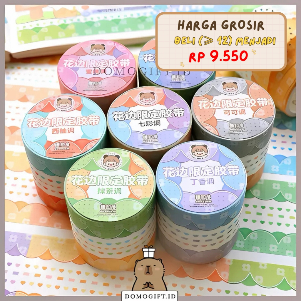 

Washitape Bubble Awan Buat DIY Dekor Buku Jurnal Lace Limited Tape Masking Tape Colourfull TLD82