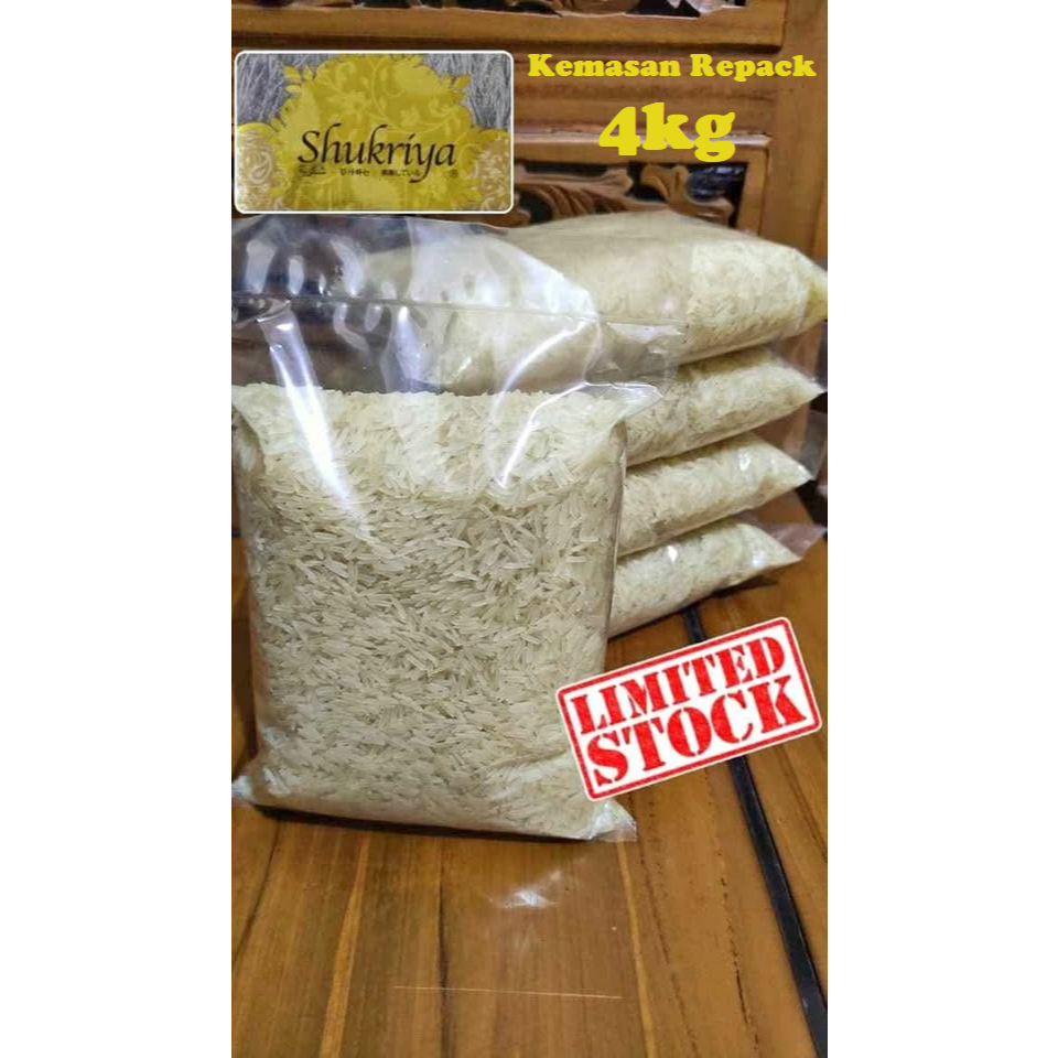 

Beras Basmati SHukriya Premium XXl Sella - Basmati India 4KG kemasan repack
