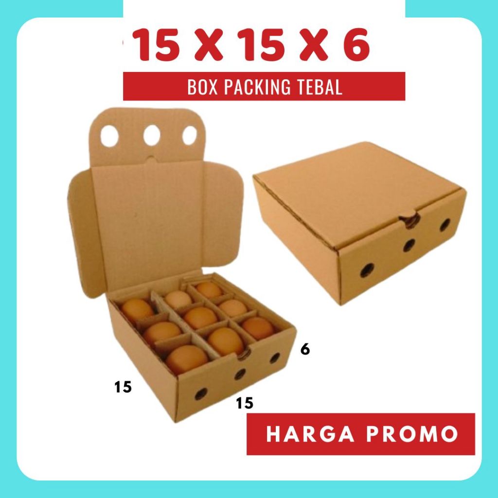 

Box 15x15x6 LD Kardus Telur isi 9 Packing Dus Telur Asin Kotak Kemasan Tray Endog Endok Diva Box
