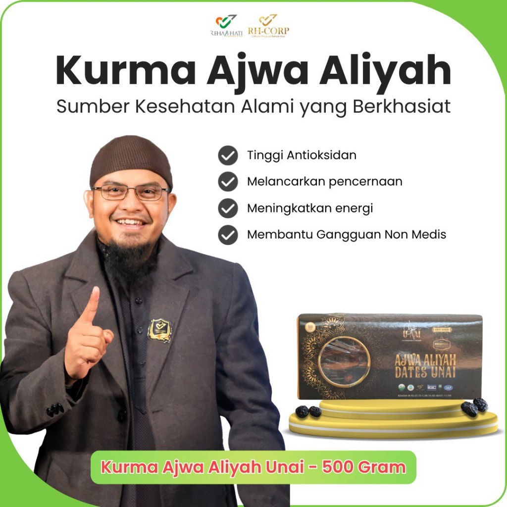 

Kurma Ajwa Aliyah Unai Organic Grade Premium 500 Gram - Kurma Premium - Kurma terbaik - Store Rehab Hati