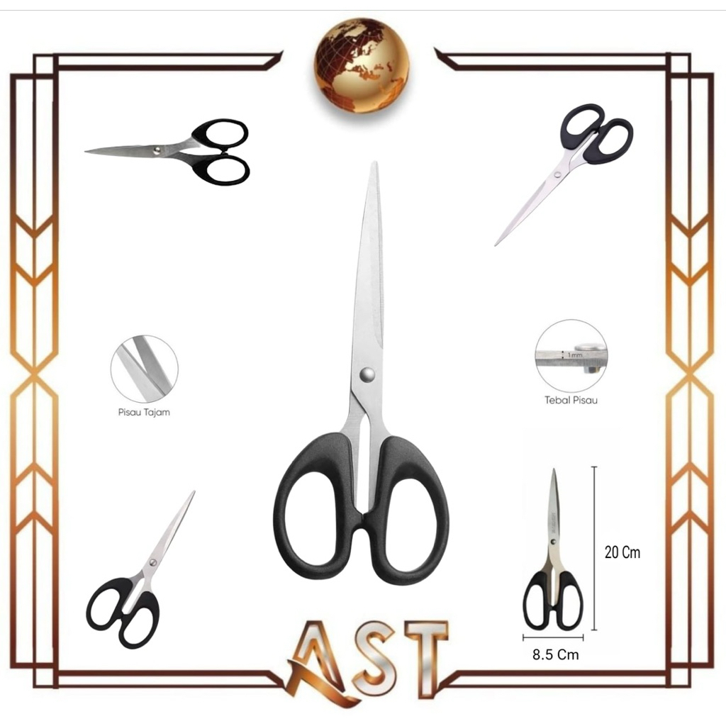 

Gunting Kertas Besar ( Size L ) Sissors Paper Stainless Steel Tajam