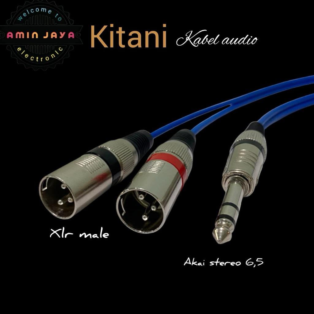 Kabel jack akai stereo to dual xlr male/ TRS 6,5 to dual xlr male