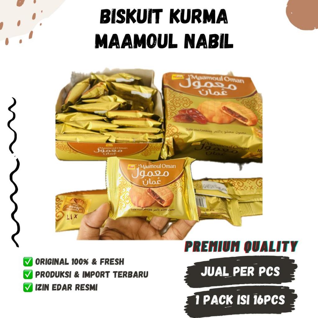 

BISKUIT MAAMOUL 1pcs Kue Kurma Bisquit Arab Saudi Mamoul Mamol Maamol Cemilan Selected Dates albatal