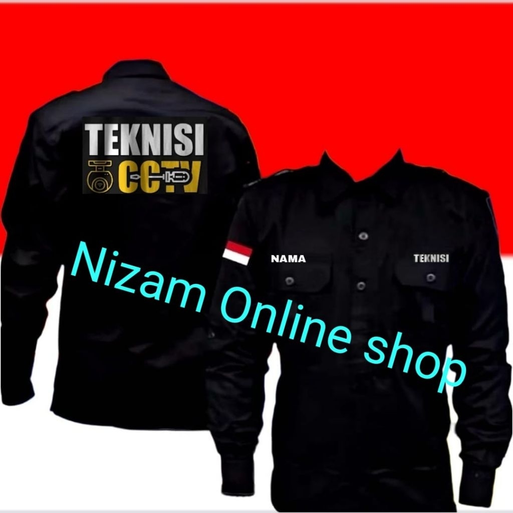 Terbaru Kemeja teknisi cctv, Baju teknisi cctv seragam teknisi cctv Baju dinas teknisi cctv pdhl tek