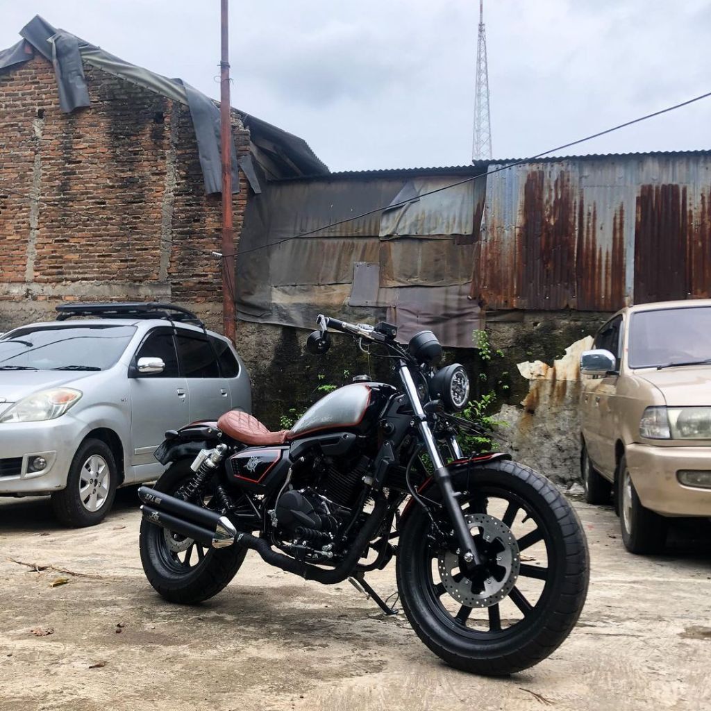 knalpot benelli motobi 200 efi - knalpot benelli 200 evo custom double hole full sistem