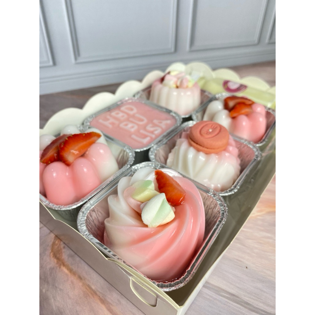 

Puding Susu Strawberry Vanilla - Puding Birthday - Isi 6 Pcs