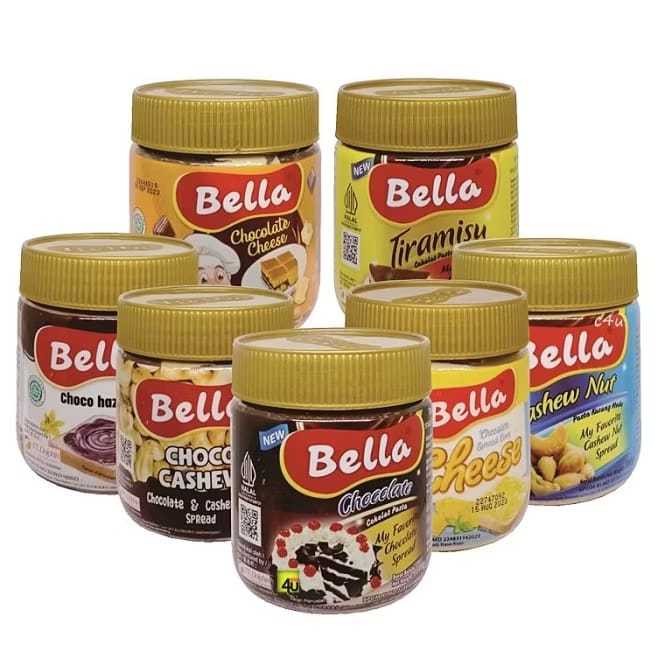 

Bella Spread Selai Roti Jar 300gr - Cheese | Cashew Nut | Choco Hazelnut | Chocolate Cheese