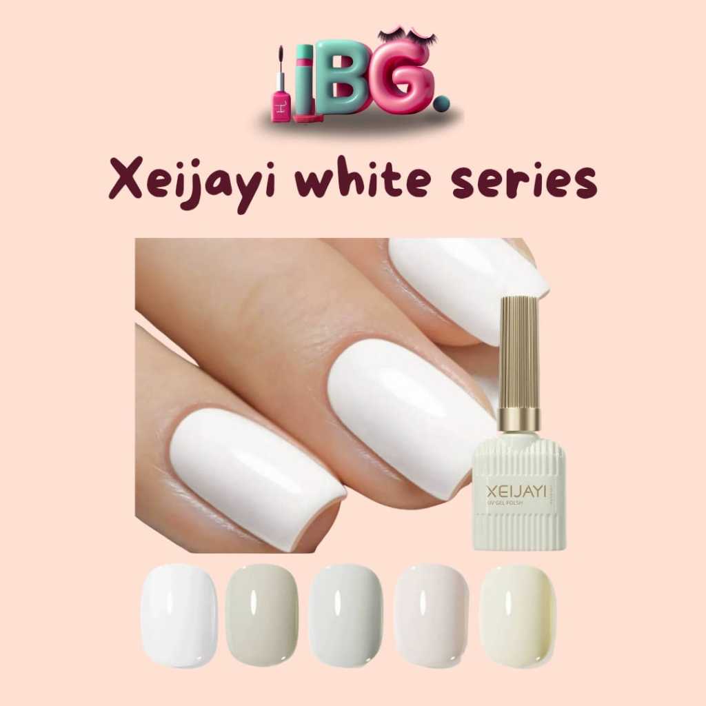 Xeijayi Kutek Gel Putih Kutek Gel Putih Kutek Gel Milky White Kutek Gel Broken White Kutek Gel Putih