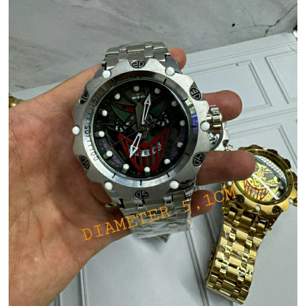 jam tangan pria besar/jumbo jam tangan sultan jam tangan pria rantai/invicta joker WIS