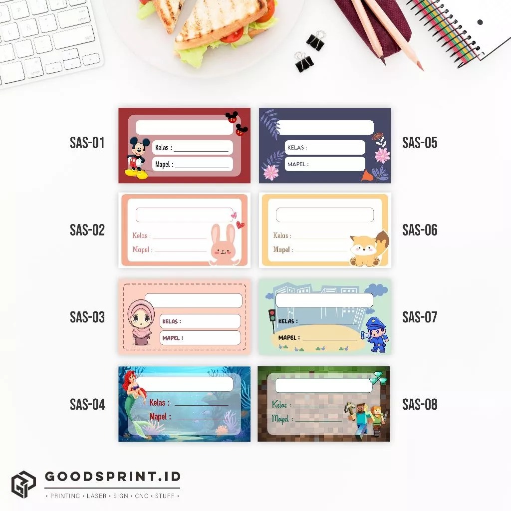 

CUSTOM NAMA Stiker Label Buku Pelajaran | Sticker Mapel Label Sekolah Anak Label Buku Isi 48 pcs