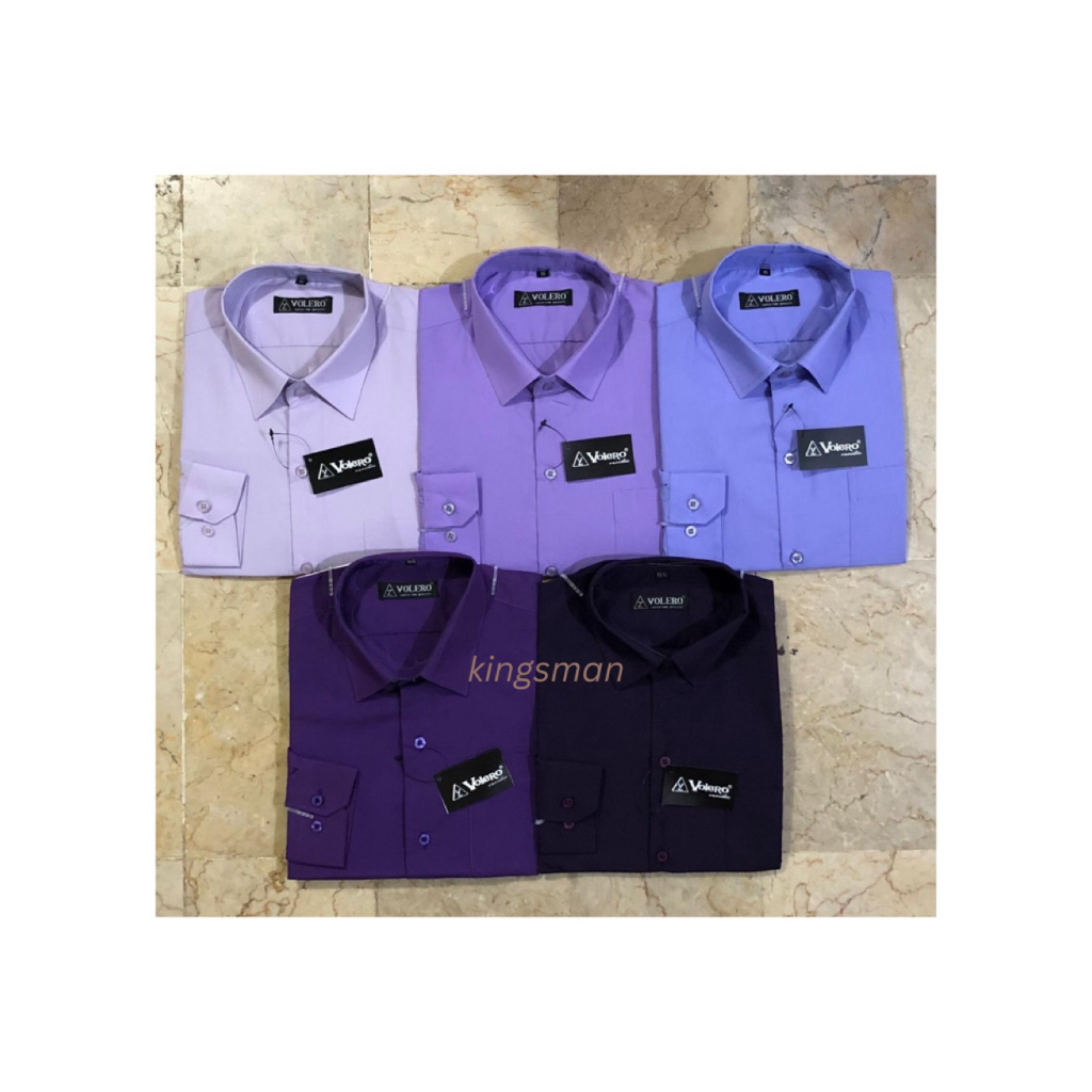 KEMEJA PRIA VOLERO - KEMEJA POLOS LENGAN PANJANG PRIA WARNA UNGU MUDA / LAVENDER / UNGU 2 / UNGU TER
