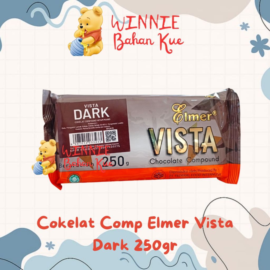 

Cokelat Comp Elmer Vista Dark 250gr