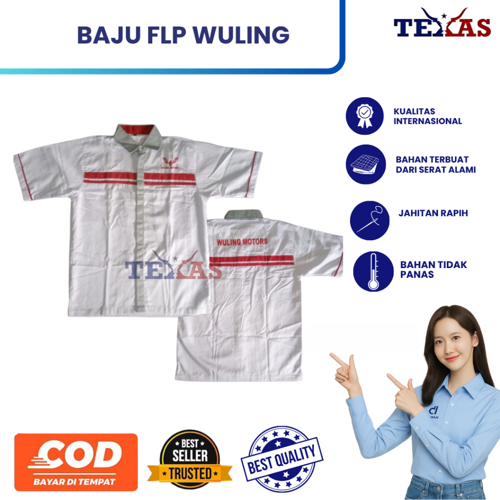 Seragam Wuling | Baju Mekanik Wuling | Baju Abu Wuling | Kemeja Abu Wuling | Baju Mekanik Wuling