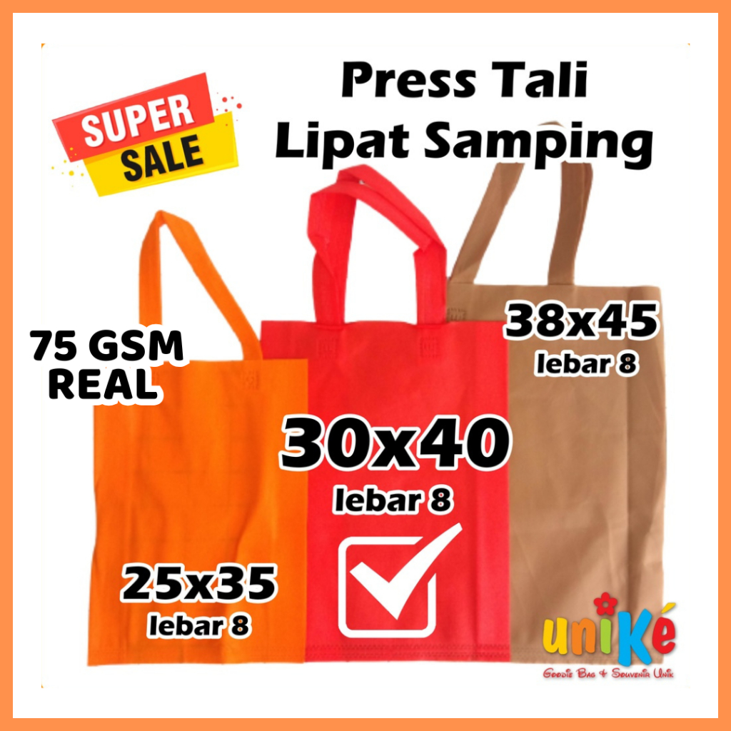 

Goodie Bag Tas Spunbond 30x40 Tebal 75 gsm Spoundbond Bag 30x40x8 cm