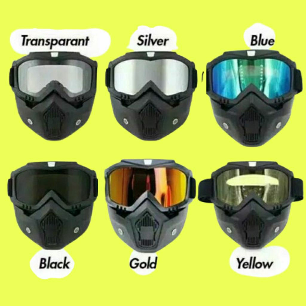 Original TaffSPORT BOLLFO Kacamata Motor Cross GM Retro Anti Glare Windproof TMI