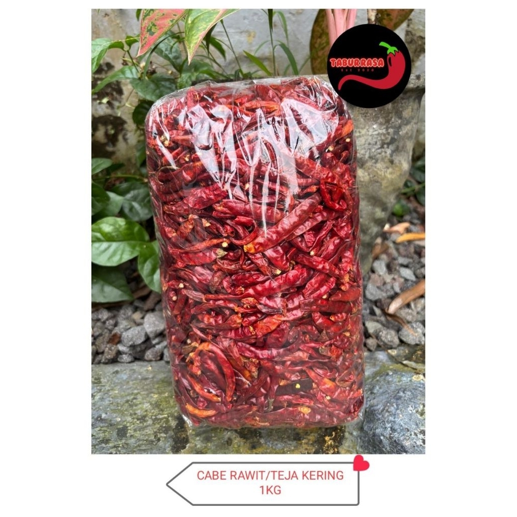 

CABE RAWIT KERING /TEJA KERING TANPA TANGKAI GRADE SUPER 1 KG