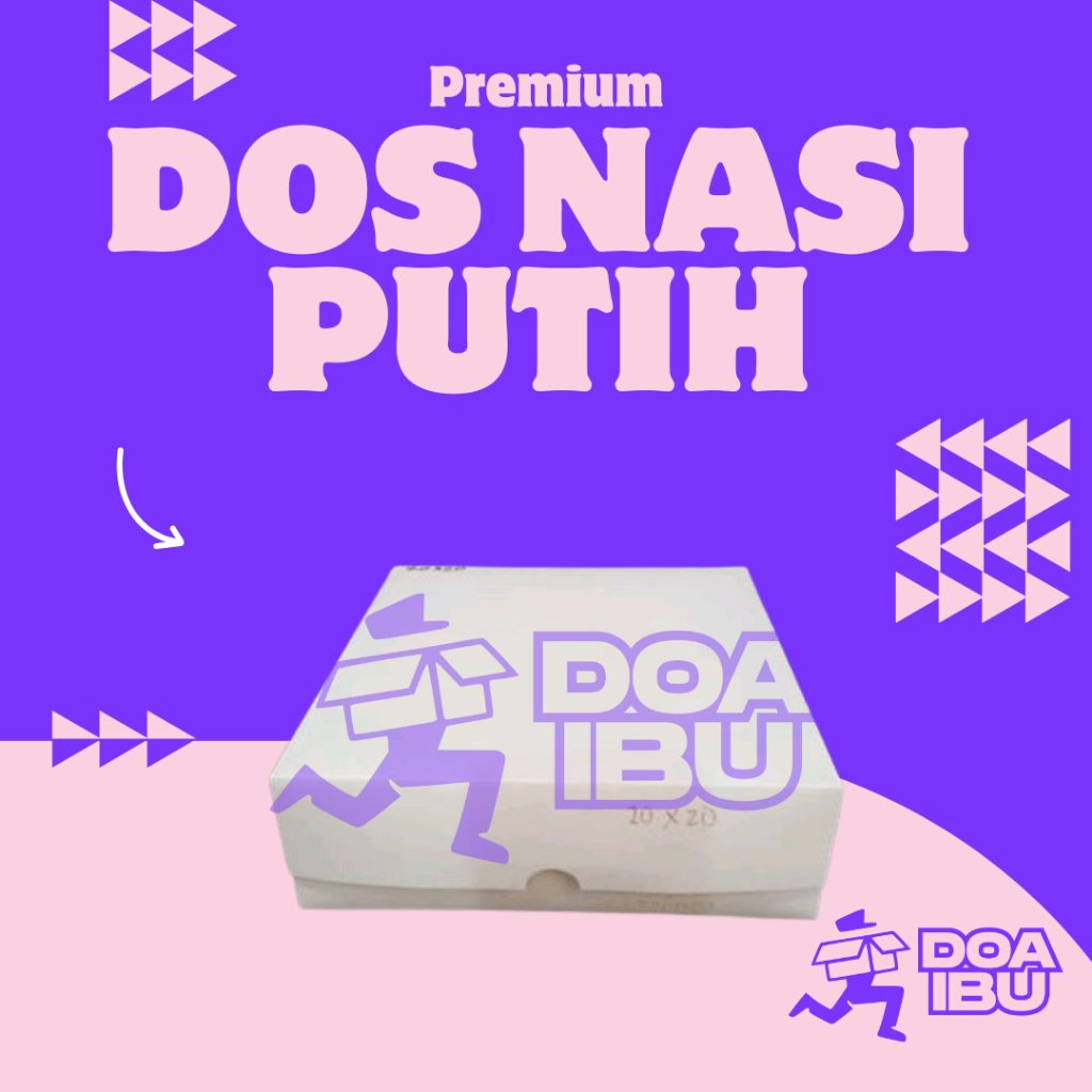 [100 lembar]  Dos nasi putih  tutup PENUH 20x20 / kerdus putih gramasi 400gr  / dos nasi / kerdus na