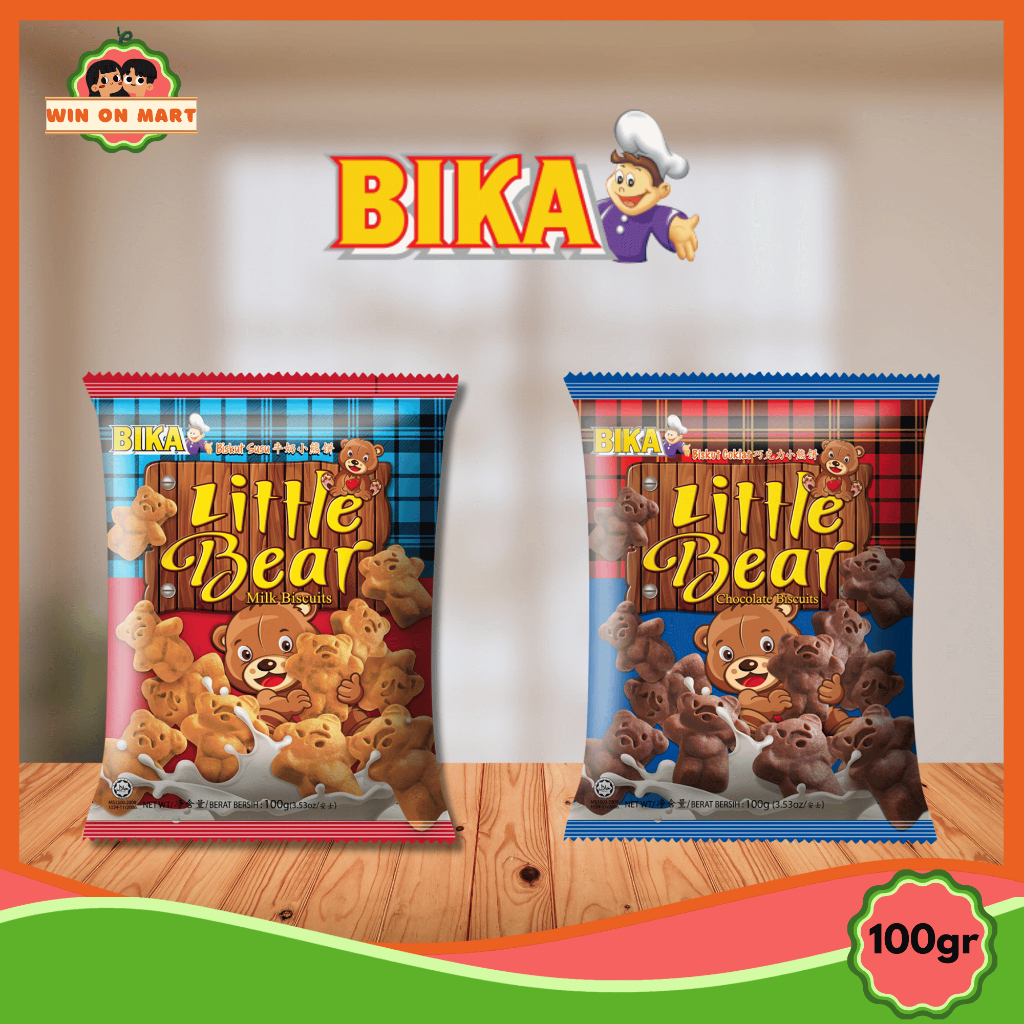 

[oddsolshop] pekanbaru/Bika Little Bear 100GR Chocolate Milk Biscuit Snack Biskuit Rasa Susu Cokelat