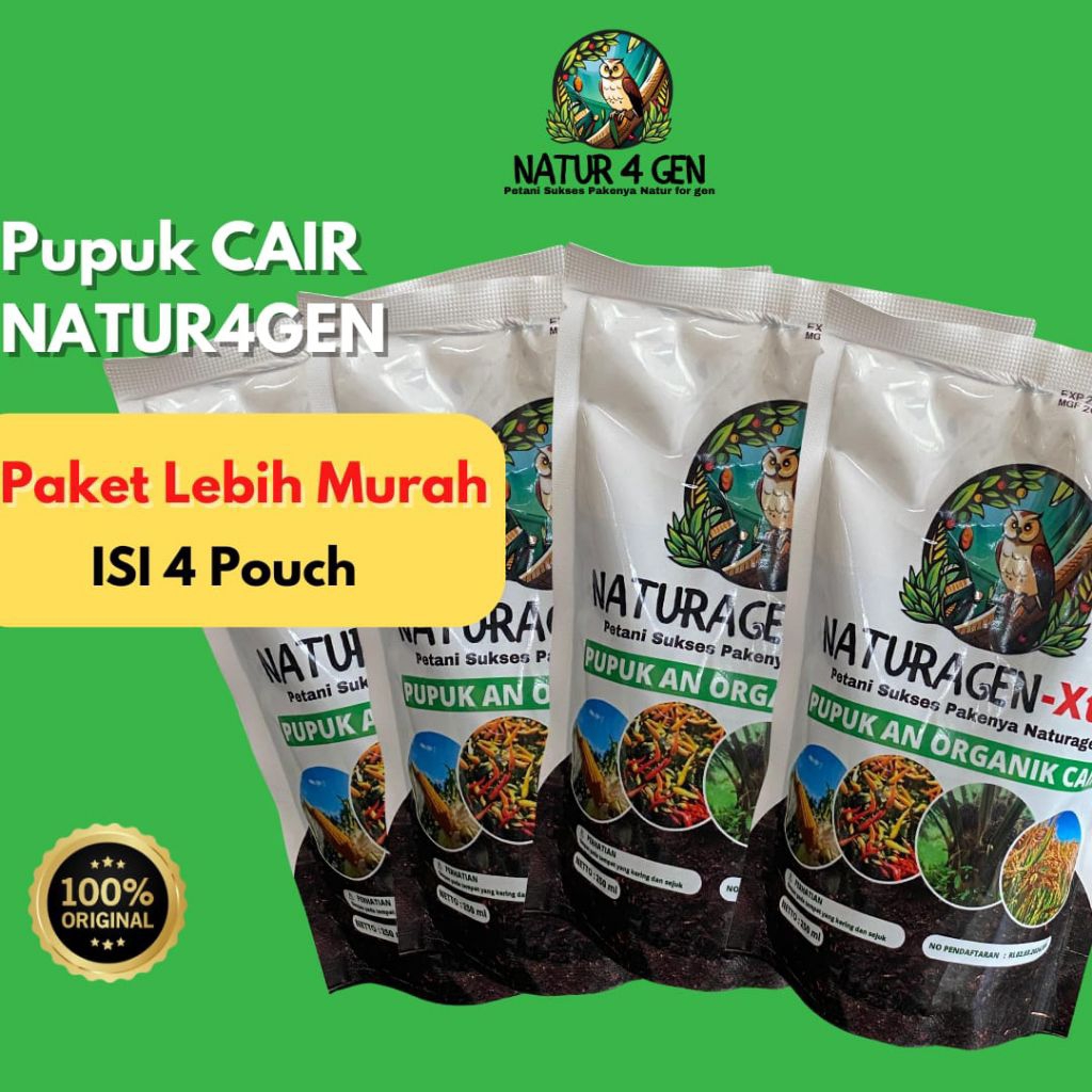 4 pouch Naturagen cair isi 250 paket super hemat ori garansi resmi bisa cod 1 pouch bisa untuk 5tang